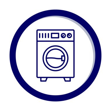 çamaşır makinesi simgesi. Basit resimleme