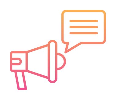 Konuşma baloncuğu vektör illüstrasyonlu megafon