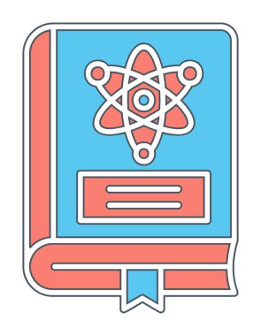 Fizik Kitabı vektör illüstrasyonu, simge ögesi arkaplanı