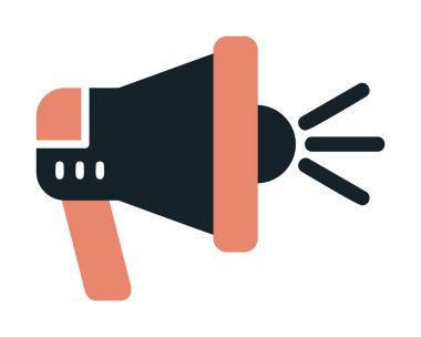 megafon simgesi vektörü web ve mobil tasarımınız için beyaz arkaplanda izole edilmiş, megafon logosu konsepti 