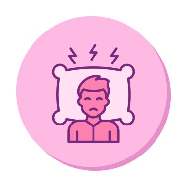 Yastıklı adam, uykusuzluk konsepti vektörü