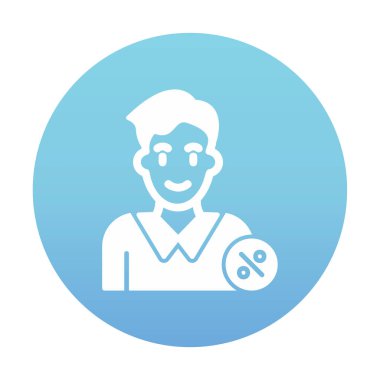 Erkek istihdam avatarının vektör illüstrasyonu 