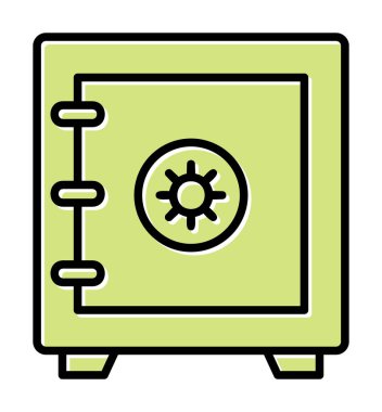 Güvenli kutu simgesi, vektör illüstrasyonu 