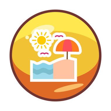 Yaz plaj ikonunun vektör illüstrasyonu 