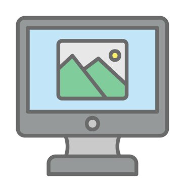 Comoputer galeri simgesi, vektör illüstrasyonu