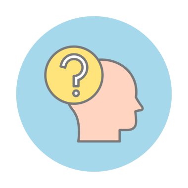 İnsan başlı soru işareti, satır biçimi simgesi 