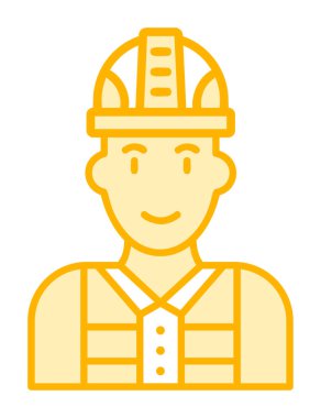 Kask vektör illüstrasyon tasarımlı işçi. Foreman.                        