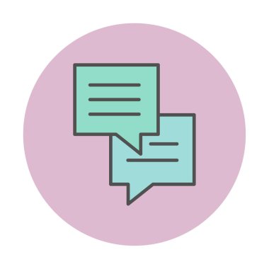 Sohbet ileti simgesi, vektör illüstrasyonu 