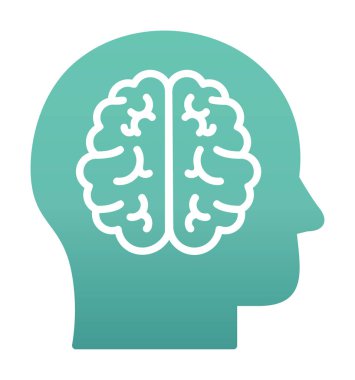 Basit bir beyin simgesi. düz tasarım biçimi 