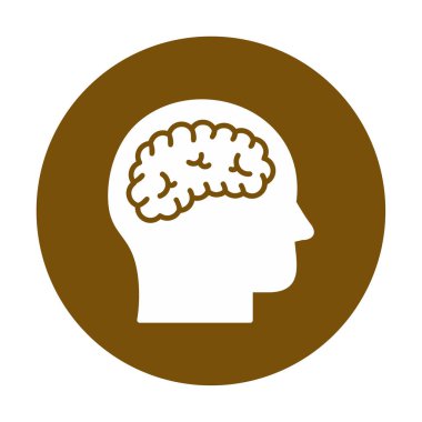 Basit bir beyin simgesi. düz tasarım biçimi 