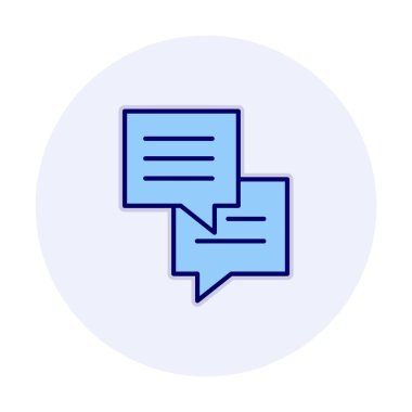 Sohbet ileti simgesi, vektör illüstrasyonu 