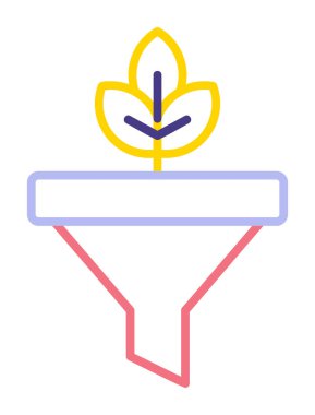 Bitki ve vektör illüstrasyonlu filtre hunisi