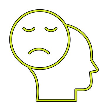 düz Üzüntü simgesi vektör çizimi tasarımı