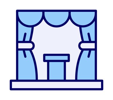 sahne ikonu vektör illüstrasyonu