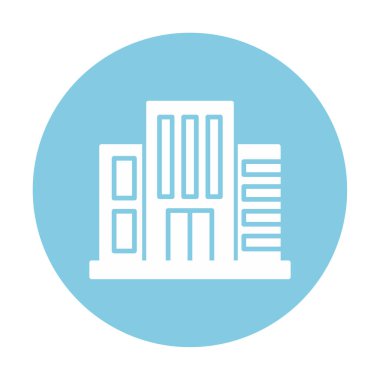 Otel binası ikon vektör illüstrasyonu                 