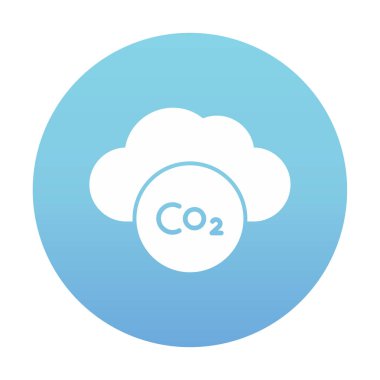 Cloud with co 2 emisyon ikon vektör illüstrasyon tasarımı