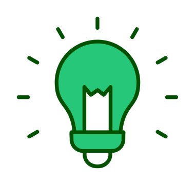 ampul ışığı simgesi, vektör illüstrasyonu 