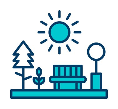 Yedek vektör renk simgesine sahip park 