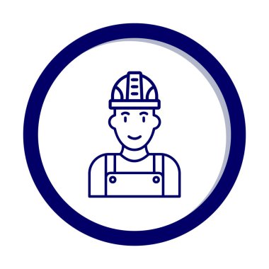 Fabrika İşçi simgesi vektör illüstrasyonu