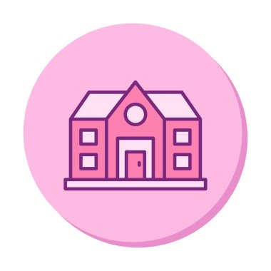 ev düz simgesi, vektör illüstrasyonu 