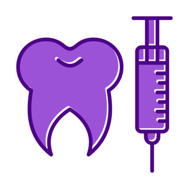 Diş bakımı anestezi ikonu vektör illüstrasyonu 