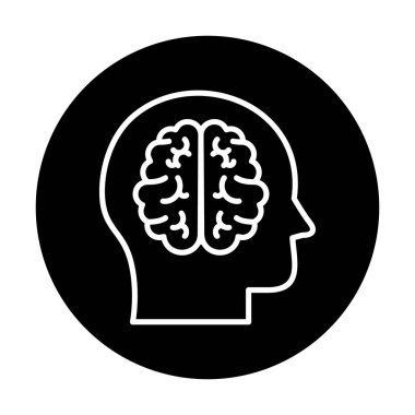 Basit bir beyin simgesi. düz tasarım biçimi 