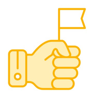 Bayrak tutan el, vektör