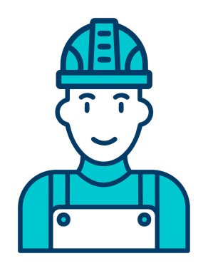 Fabrika İşçi simgesi vektör illüstrasyonu