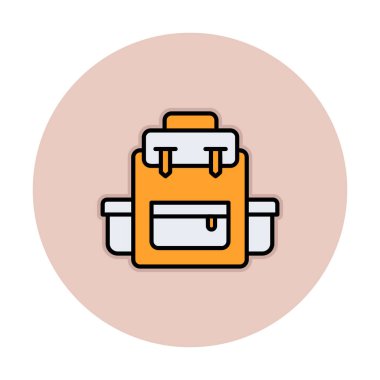 Sırt çantası ikon vektörü. Okul sırt çantası tabelası. izole edilmiş sınır sembolü çizimi