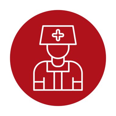 hemşire vektörü düz renk simgesi