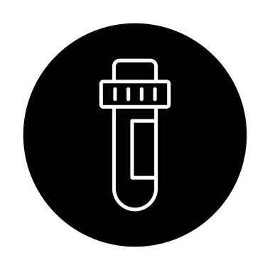 Modern eğitim ikonunun vektör çizimi. Test Tübü                                   
