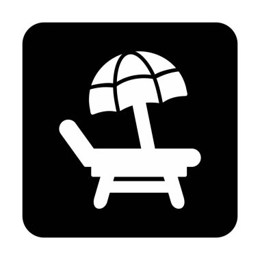 Plaj Sandalyesi Web simgesi, vektör illüstrasyonu