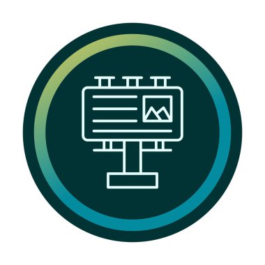 Billboard simgesinin vektör illüstrasyonu 