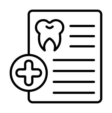 Diş sağlığı hizmetleri, Reçete ikonu vektör çizimi tasarımı