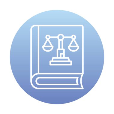 Adalet kitabı simgesi, vektör illüstrasyonu