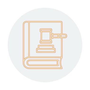 Hukuk kitabı ve tokmak. Web simgesi basit illüstrasyon 