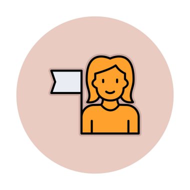 Bayrağı olan insanlar, tasarım vektörü illüstrasyonunda feminizm 