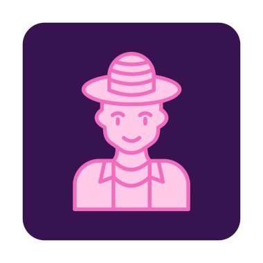 Turist şapkası simgesi, vektör illüstrasyonu 