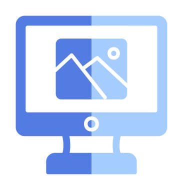 Comoputer galeri simgesi, vektör illüstrasyonu