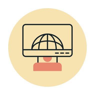 Global News web simgesi vektör illüstrasyonu                