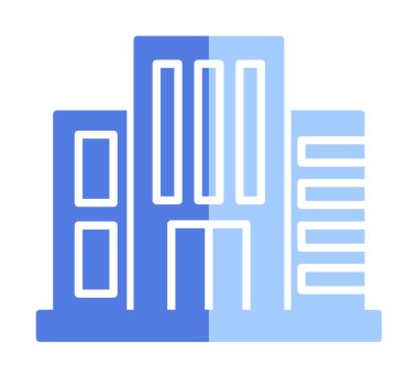 Otel binası ikon vektör illüstrasyonu                 