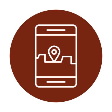 Akıllı telefon GPS simgesi, vektör illüstrasyonu 