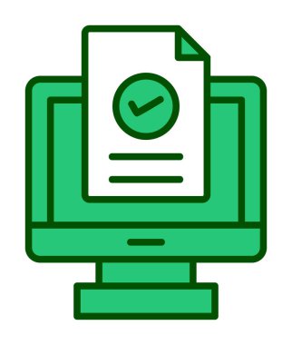 Bilgisayar ekranında web sitesi kayıt simgesi, vektör illüstrasyonu basit tasarım