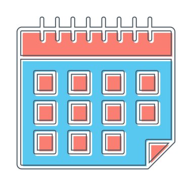 Takvim simgesi vektör illüstrasyonu