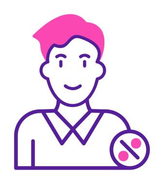 Erkek istihdam avatarının vektör illüstrasyonu 