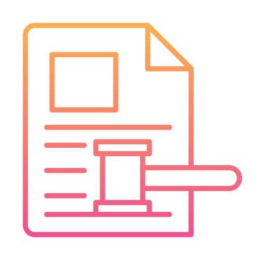 Açık artırma ya da Yargıç Tokmak simgesi düz stilde