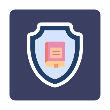 Kitap simgesini, basit biçimi, vektör illüstrasyonunu koru 