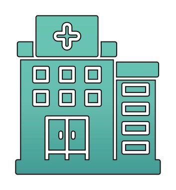 Hastane simgesi, vektör illüstrasyonu