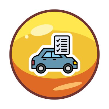 Araç kontrol listesi simgesi, araba bakım vektörü illüstrasyonu 