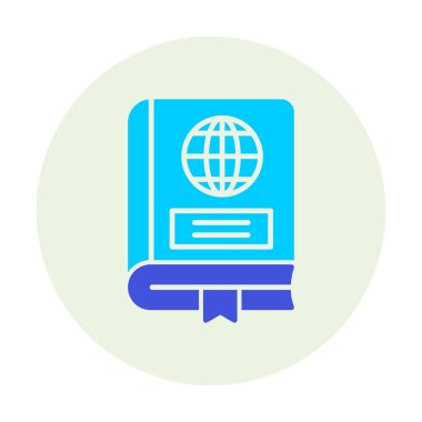 Coğrafya Kitabı web simgesi, vektör illüstrasyonu 